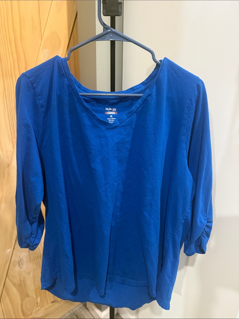 Style & Co. Royal Blue V-Neck Long Sleeve Top